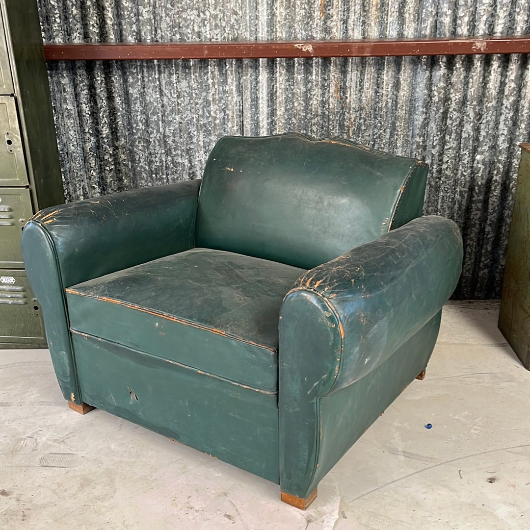 Leather arm chair