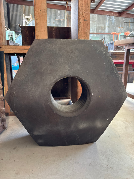 Large steel nut