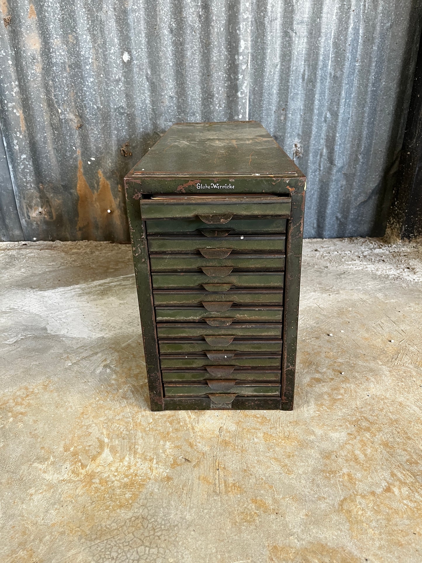 Steel index card cabinet