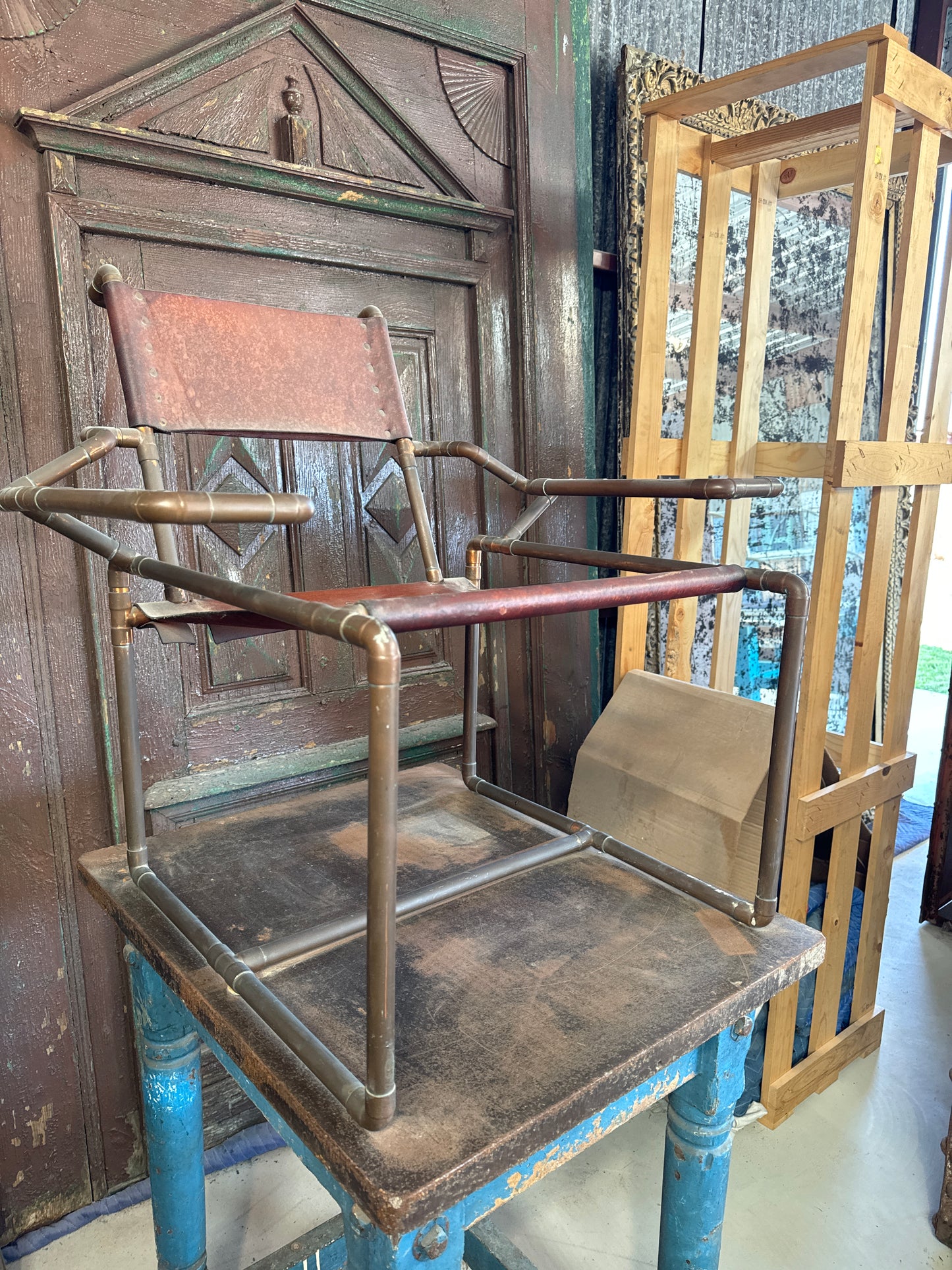 Vintage chair - copper pipe frame