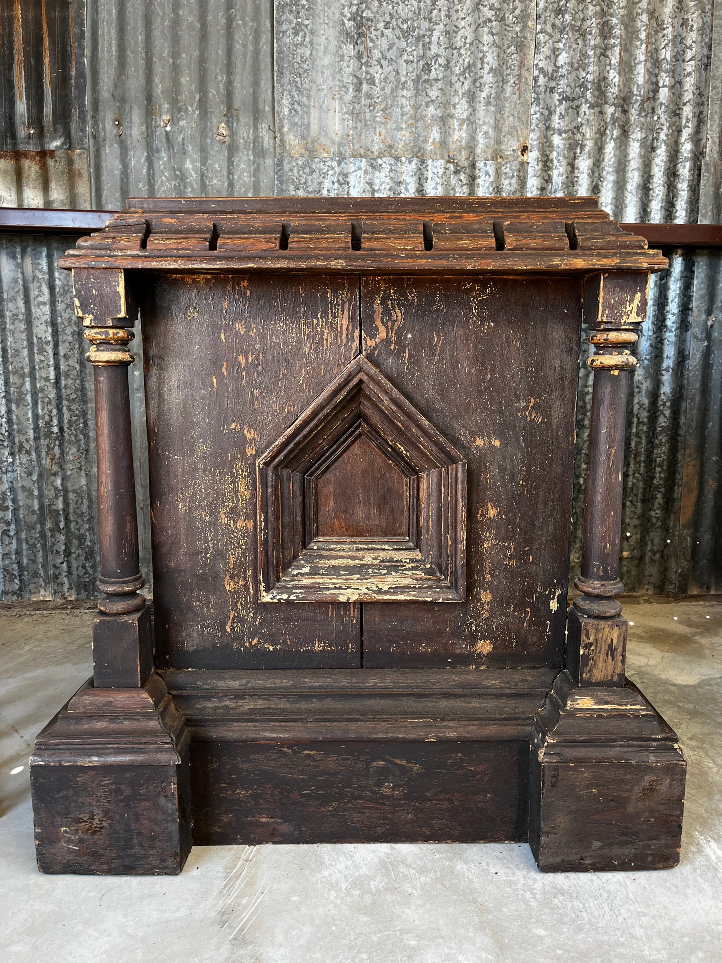 Wooden church pulpit